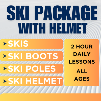 Ski Package WITH HELMET - 2 Hour, All Ages, Daily Lesson Participant