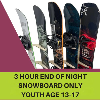 Snowboard Only - 3 Hour End of Night, Youth Age 13-17