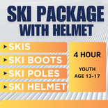 Ski Package WITH HELMET - 4 Hour, Youth Age 13-17