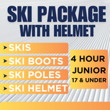 Ski Package WITH HELMET - 4 Hour, Junior 17 and under