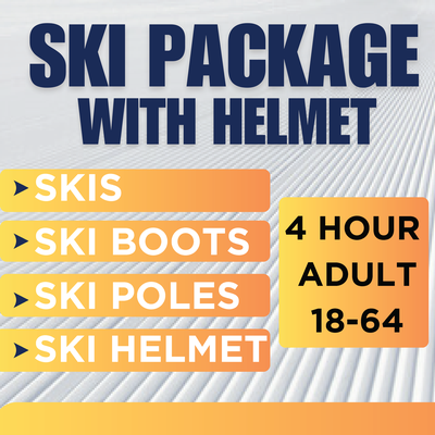 Ski Package WITH HELMET - 4 Hour, Adult 18-64