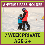 7 Week Private Ski Lesson Program Age 6+ (Anytime Season Pass Holder Price)